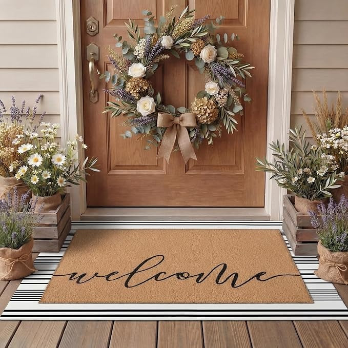 2 Pack Natural Coir Welcome Doormats
