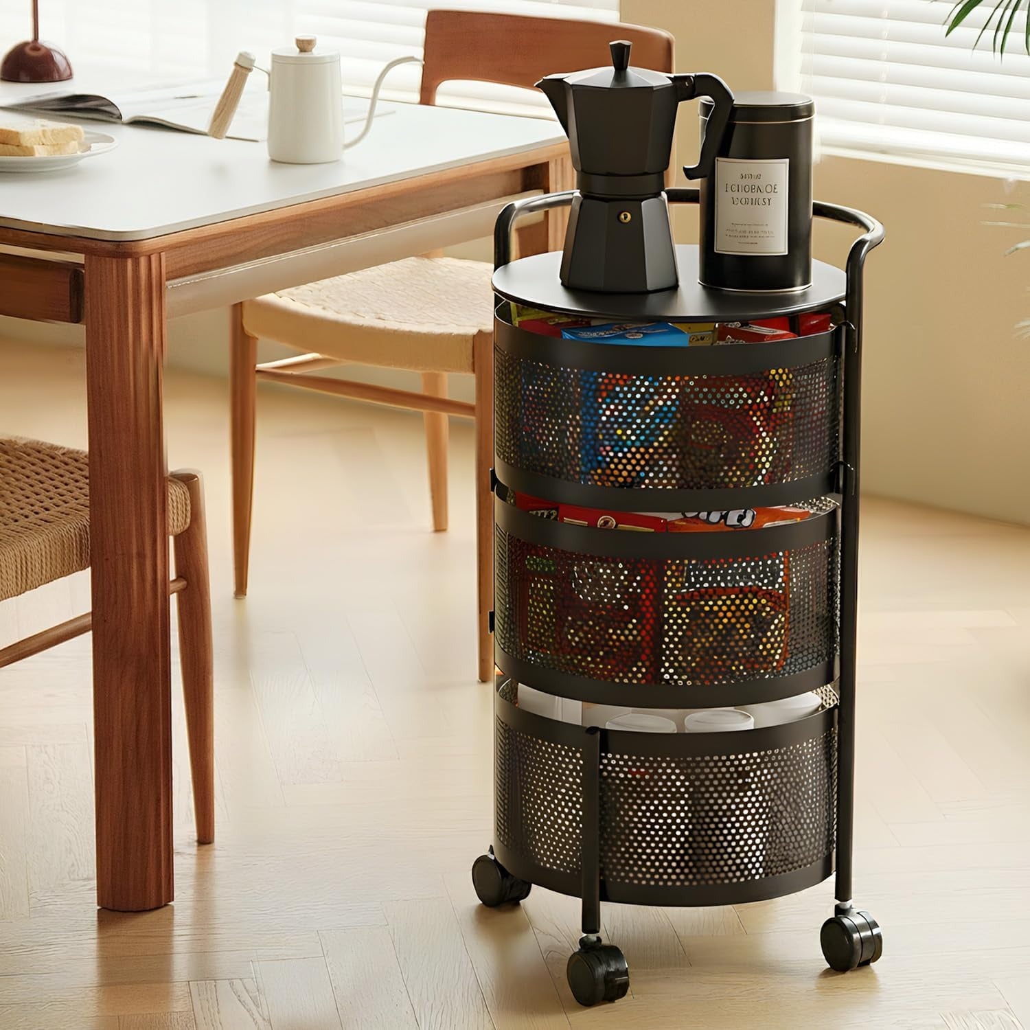 3-Tier Rotating Fruit Vegetable Storage Rack