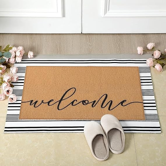 2 Pack Natural Coir Welcome Doormats