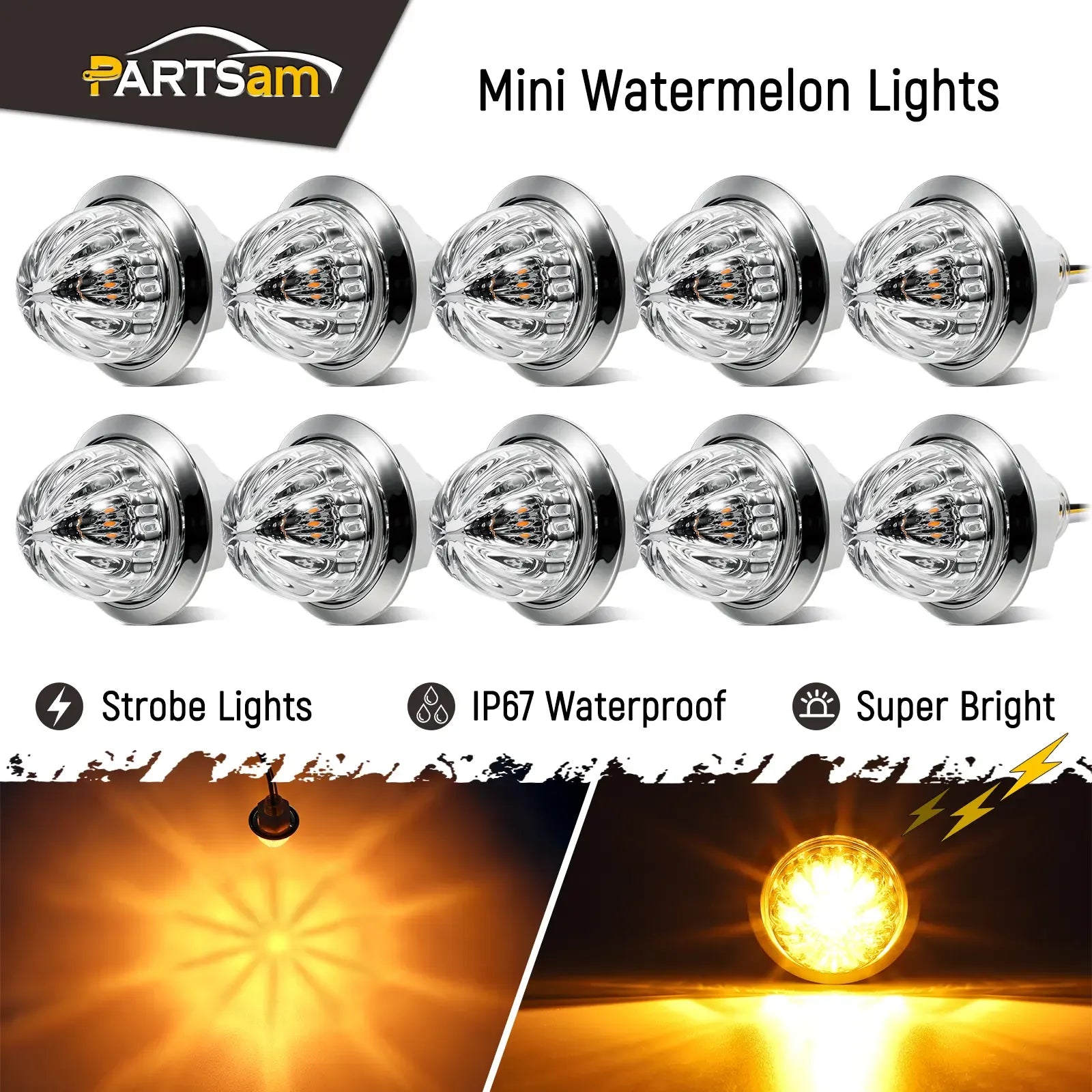 10Pcs 3/4 Inch LED Watermelon Marker Lights