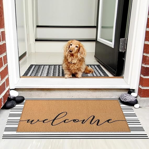 2 Pack Natural Coir Welcome Doormats