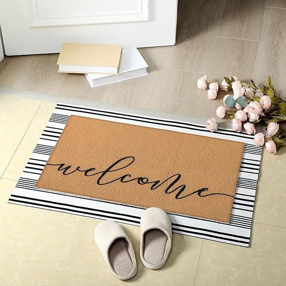 2 Pack Natural Coir Welcome Doormats