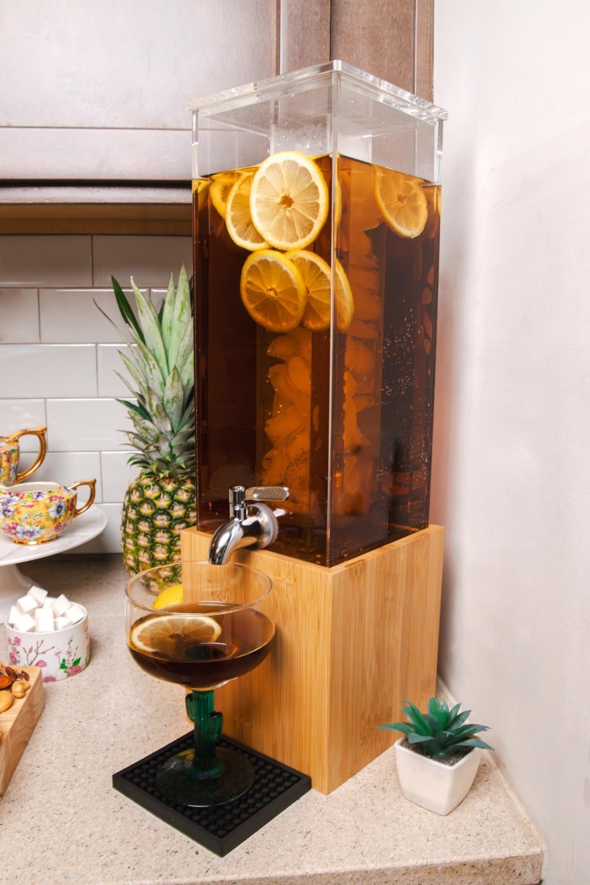 Cold Beverage Dispenser with Ice Core & Stand
