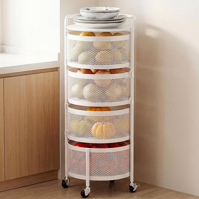 3-Tier Rotating Fruit Vegetable Storage Rack