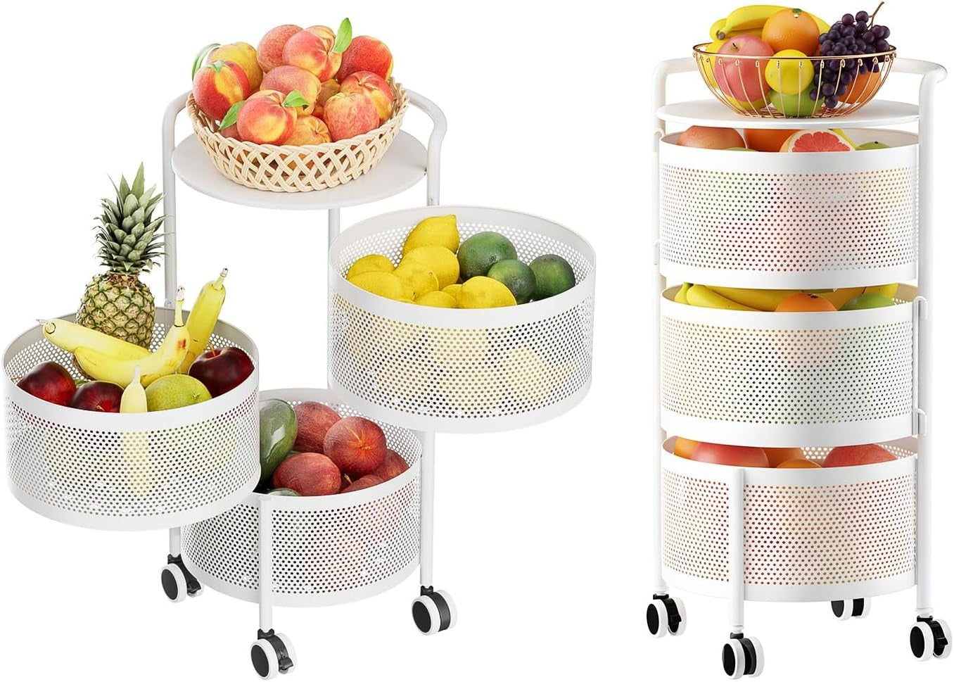 3-Tier Rotating Fruit Vegetable Storage Rack