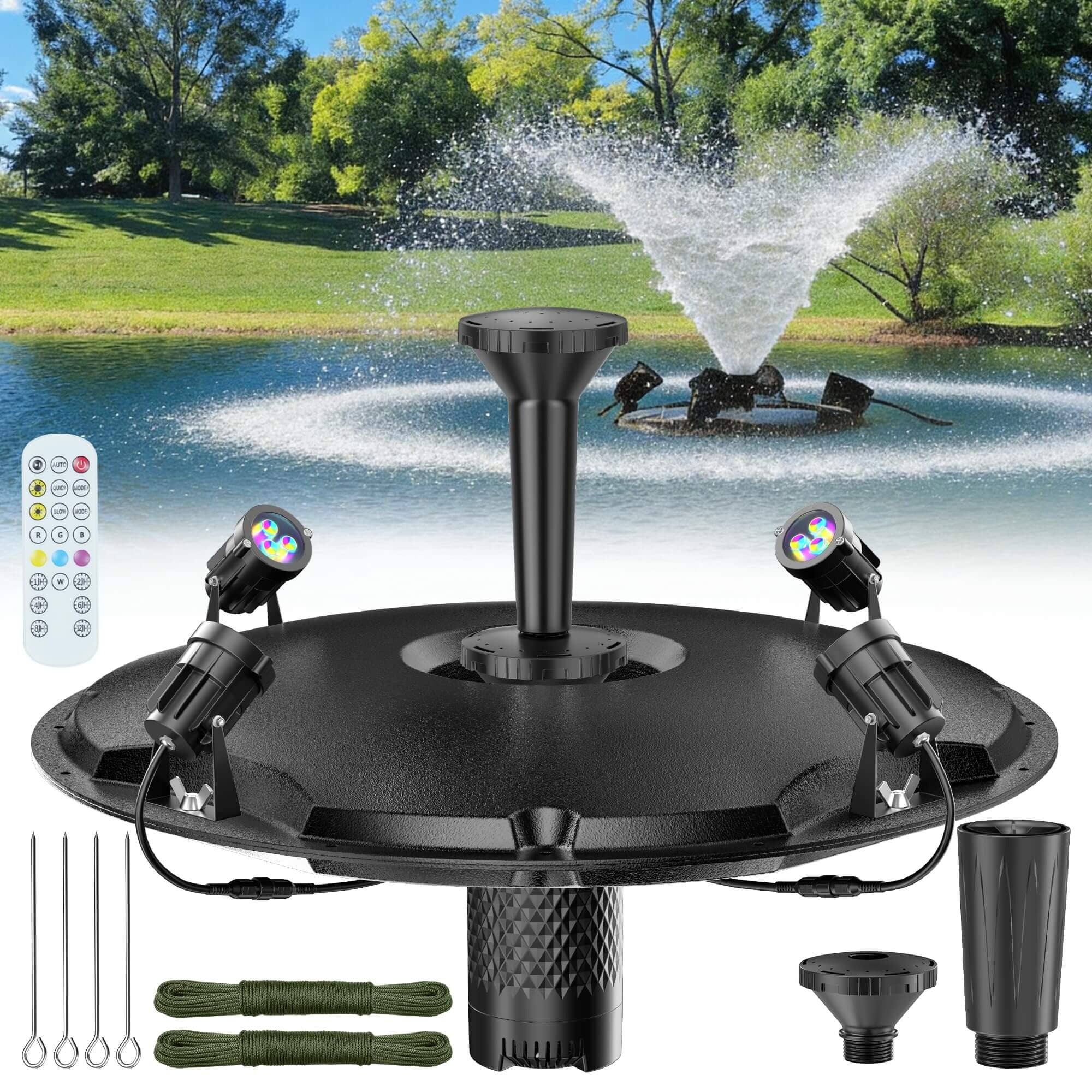 8W Solar Pond Filter with 3600mAh Battery