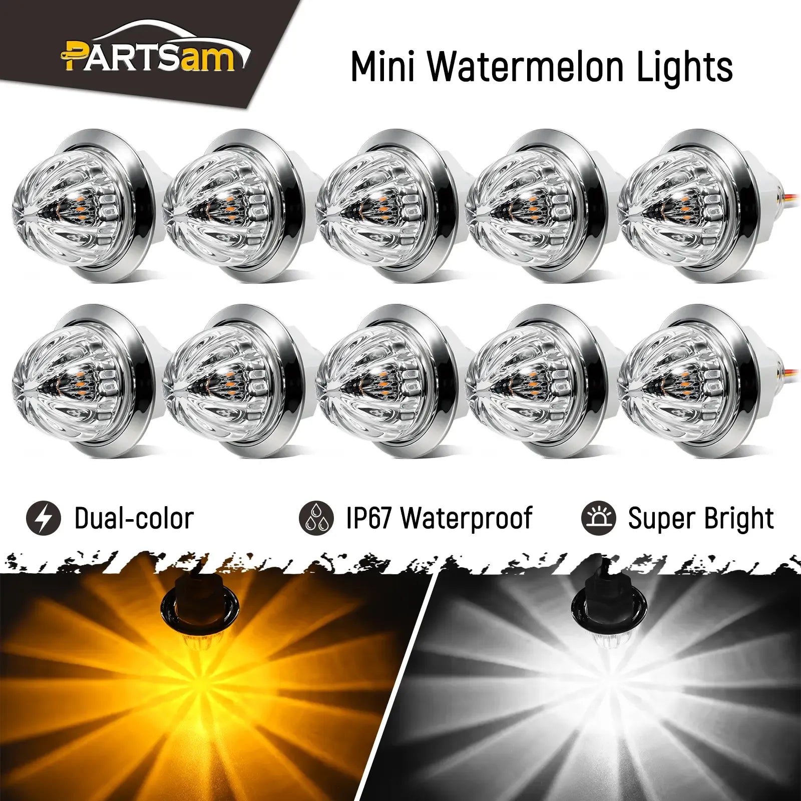 10Pcs 3/4 Inch LED Watermelon Marker Lights