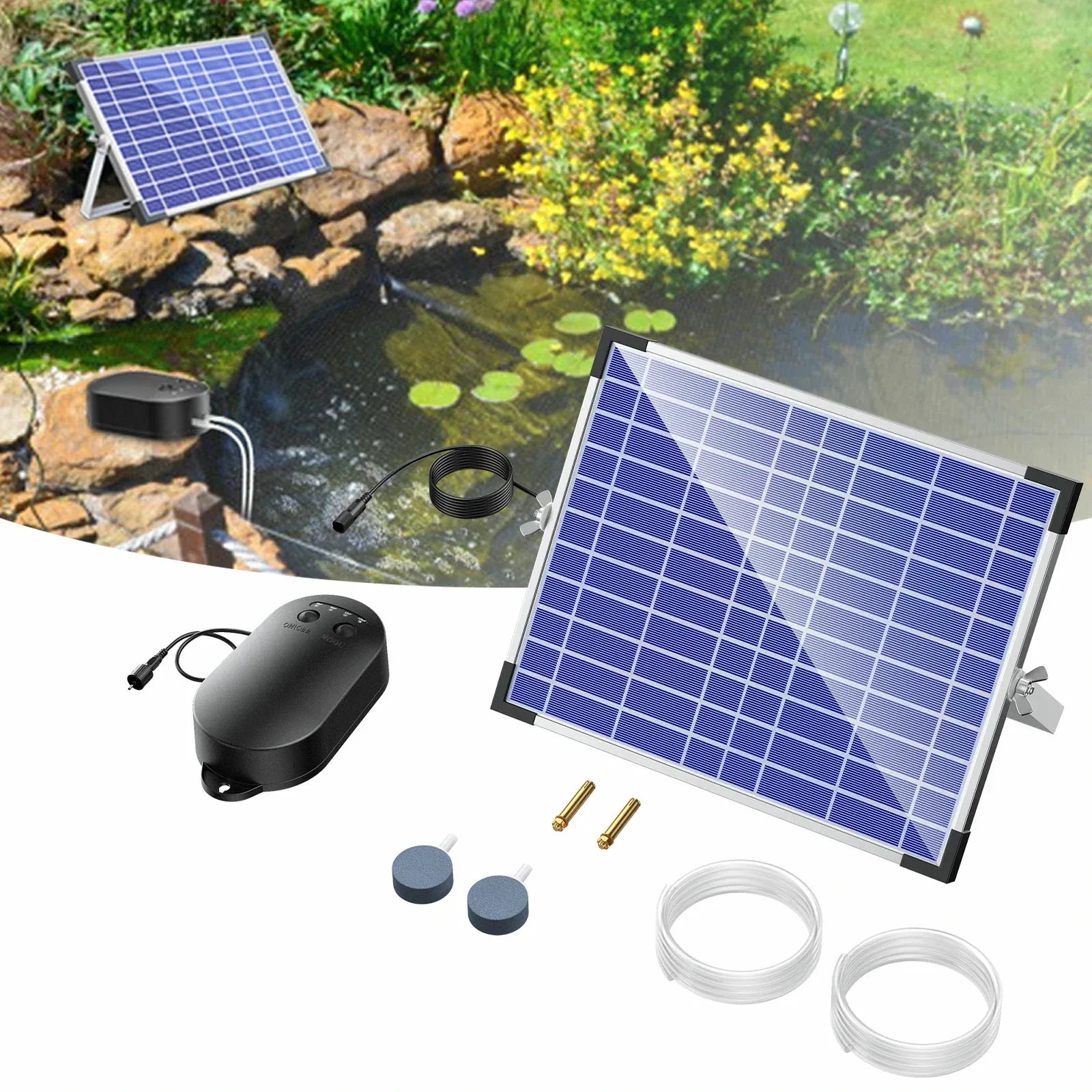 8W Solar Pond Filter with 3600mAh Battery