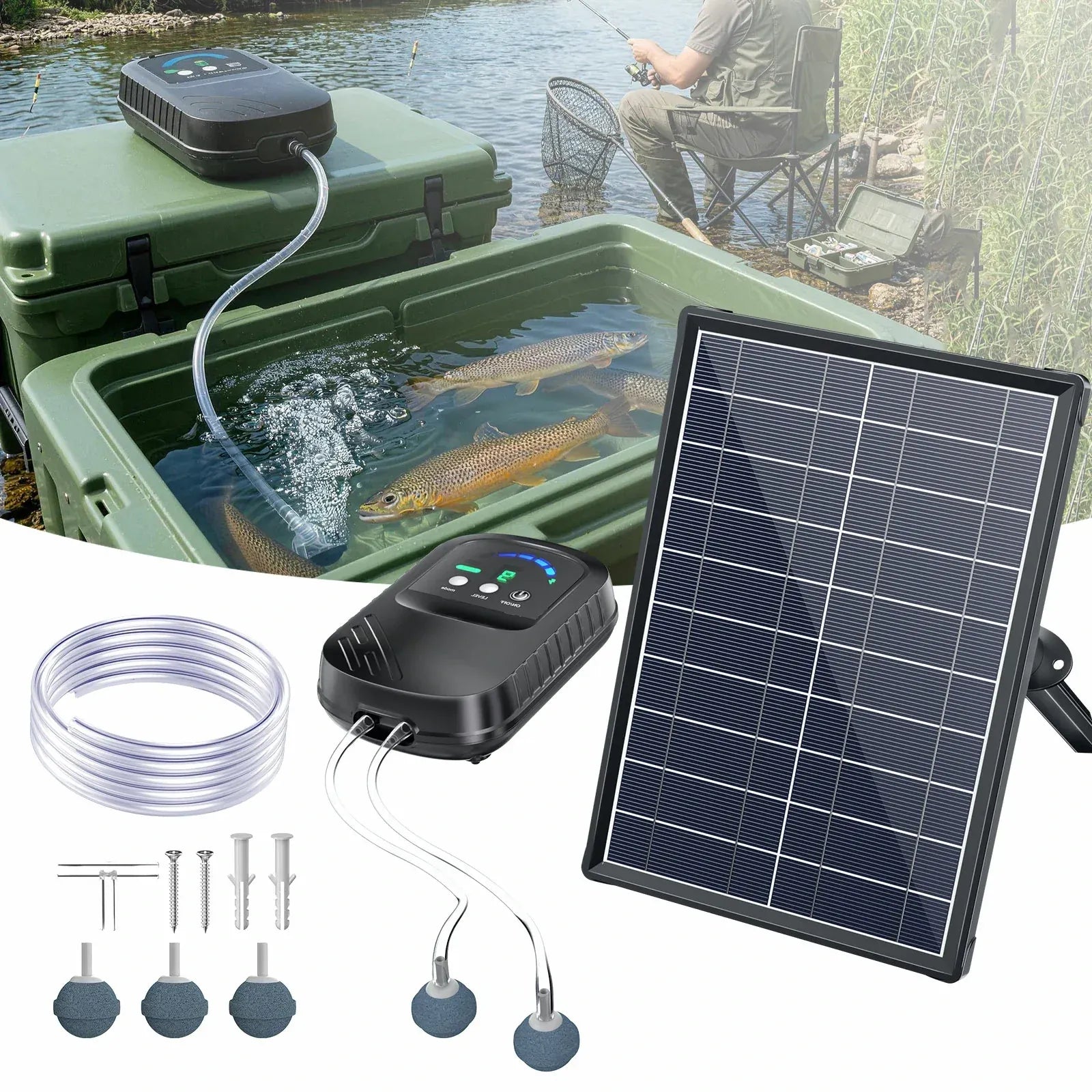 8W Solar Pond Filter with 3600mAh Battery