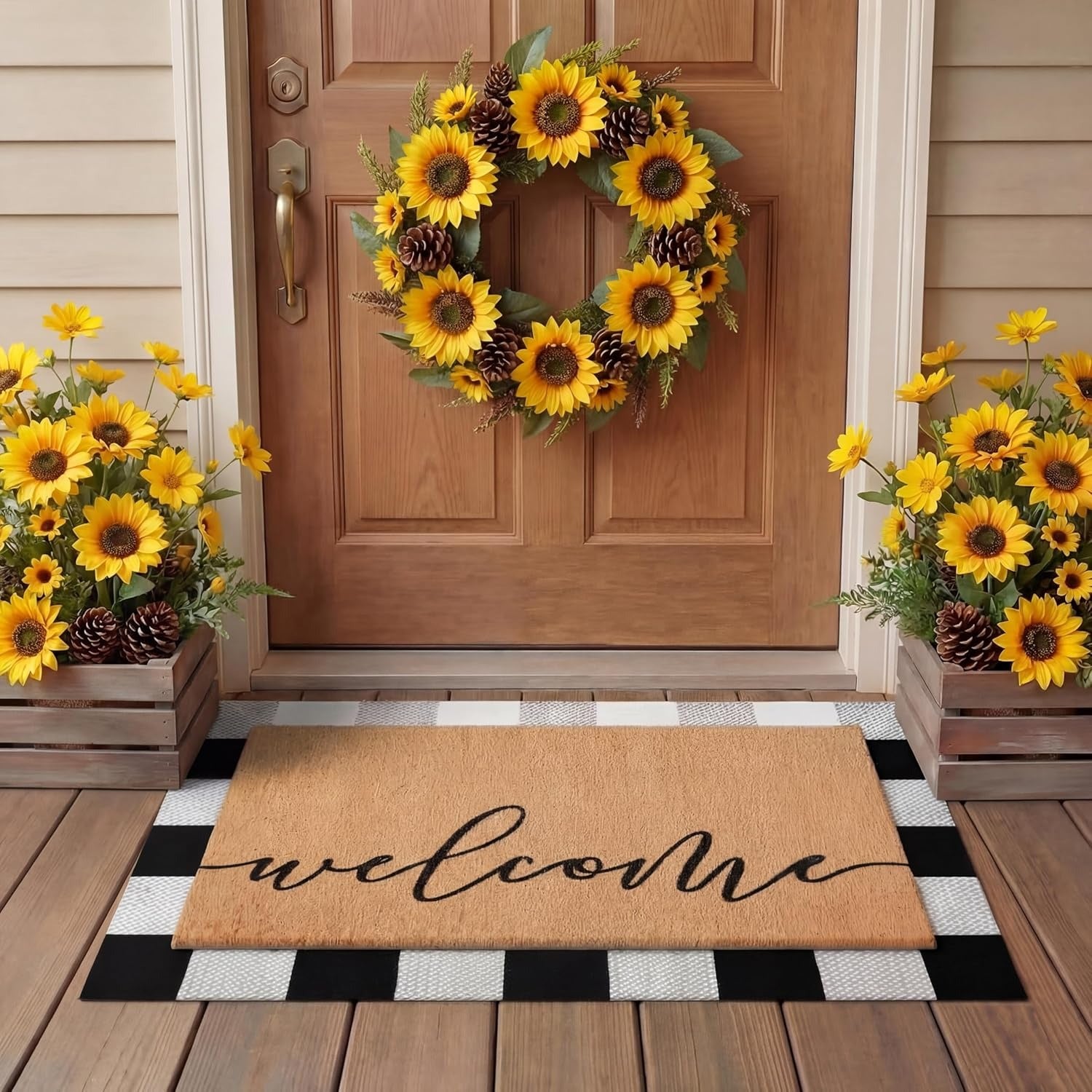 2 Pack Natural Coir Welcome Doormats