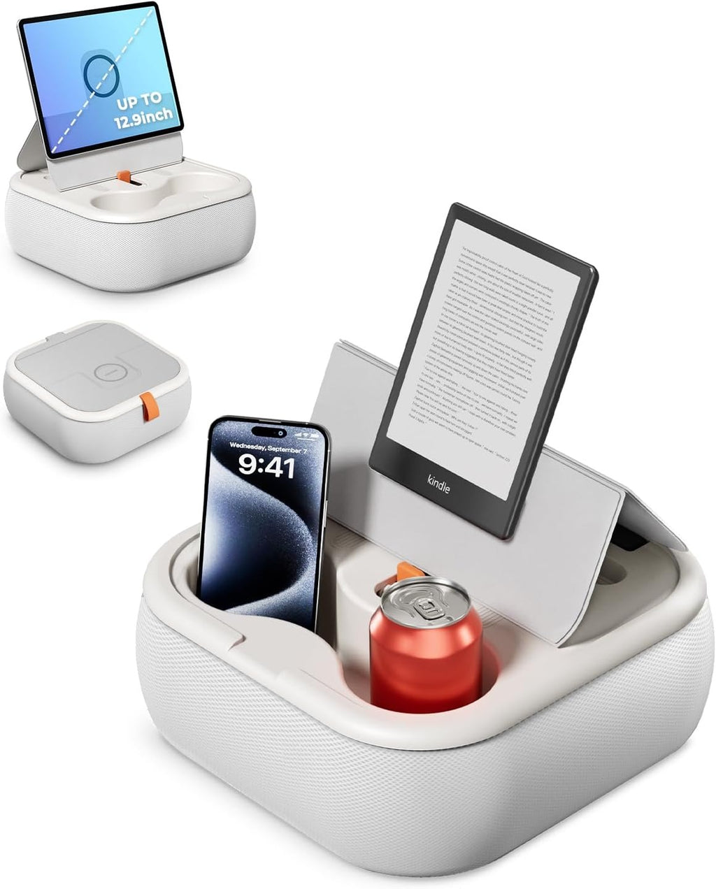 Bed Magnetic Tablet Pillow Holder with Cup Holder