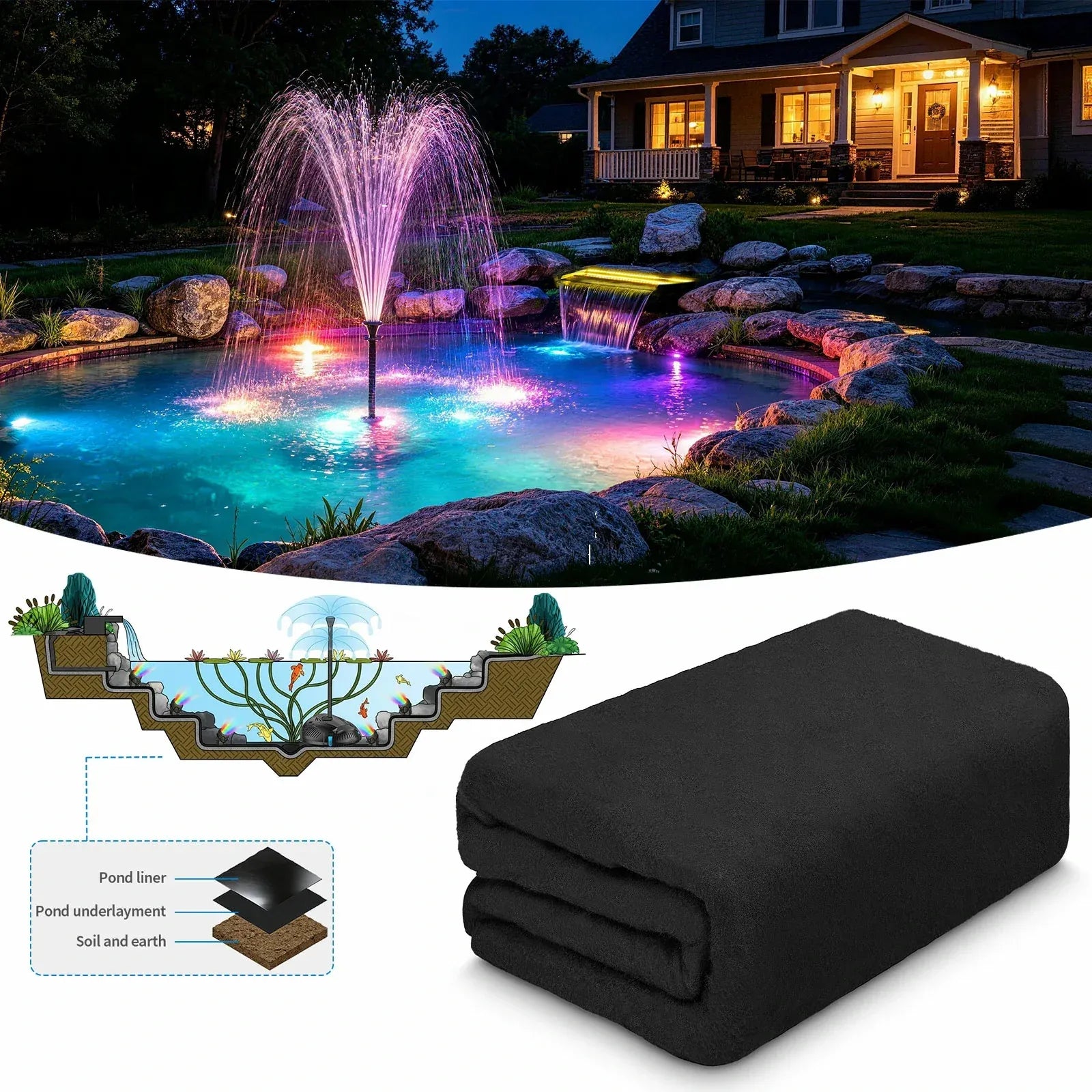 8W Solar Pond Filter with 3600mAh Battery