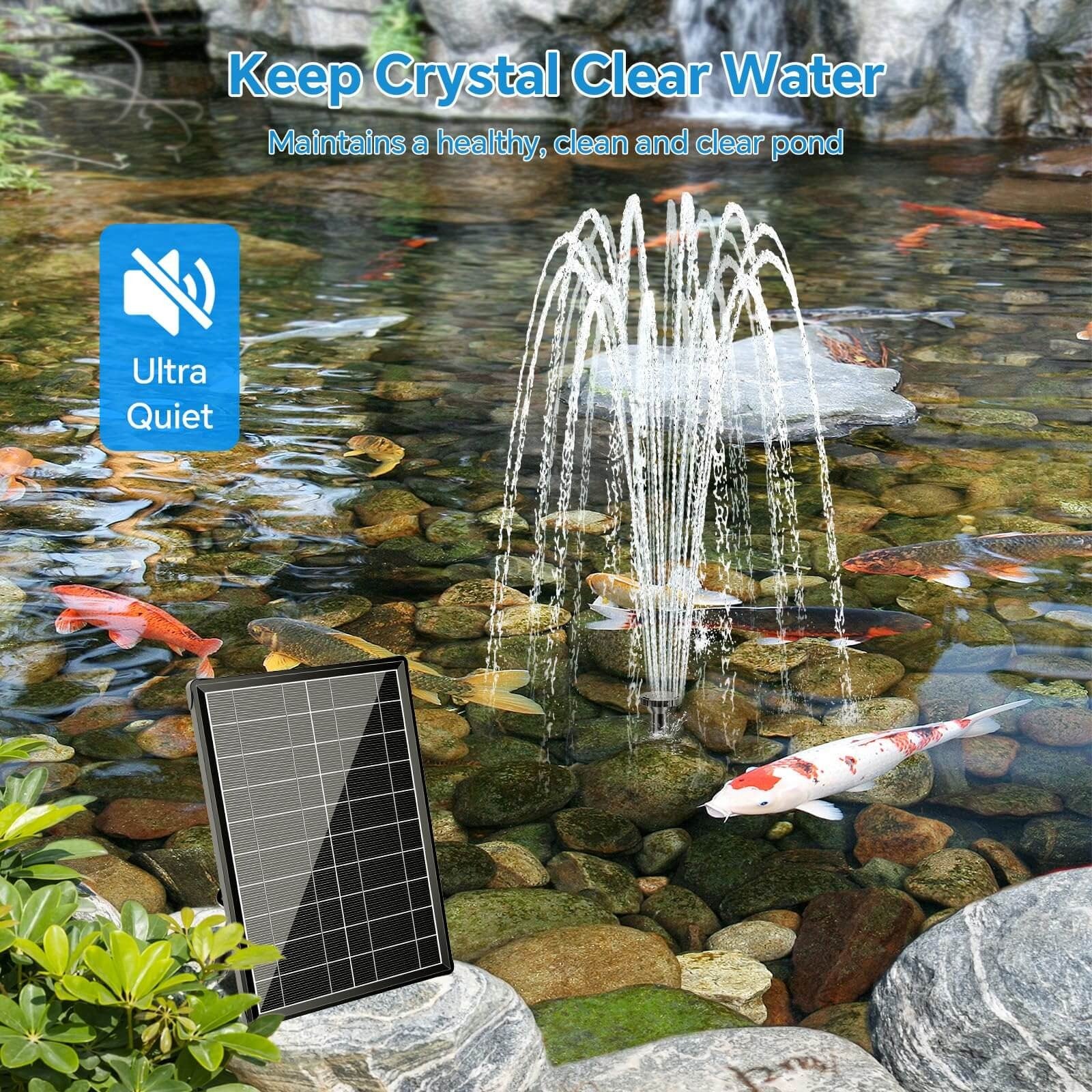 8W Solar Pond Filter with 3600mAh Battery